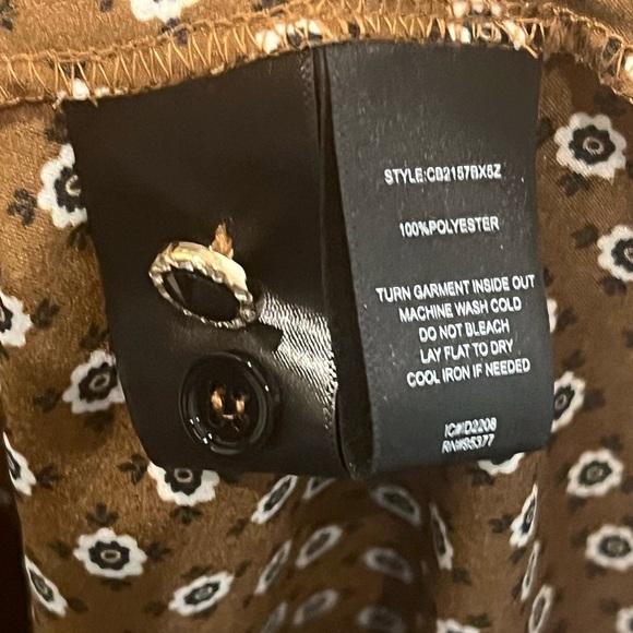 Sanctuary Womens 2X Brown Polka Dot Geo Print Blouse - Picture 6 of 6